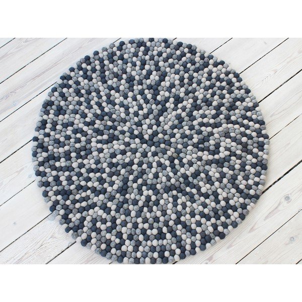 Temno siva volnena preproga Wooldot Ball Rugs, ⌀ 200 cm-image-1