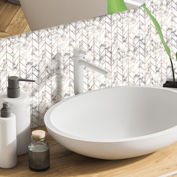 Nalepke v kompletu za ploščice 9 ks 20x20 cm Marble – Ambiance-image-3