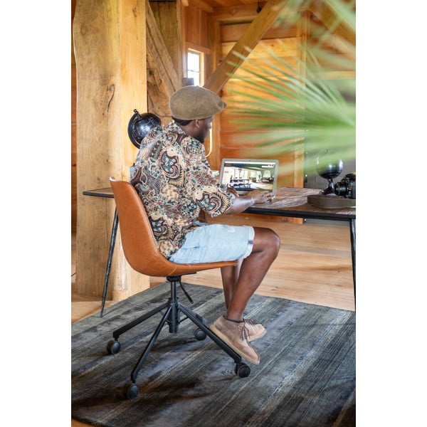 Rjav pisarniški stol na kolesih Dutchbone Franky -image-2