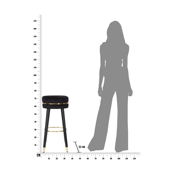 Črn/v zlati barvi oblazinjen barsko stol (višina sedeža 74 cm) Paris – Mauro Ferretti-image-4