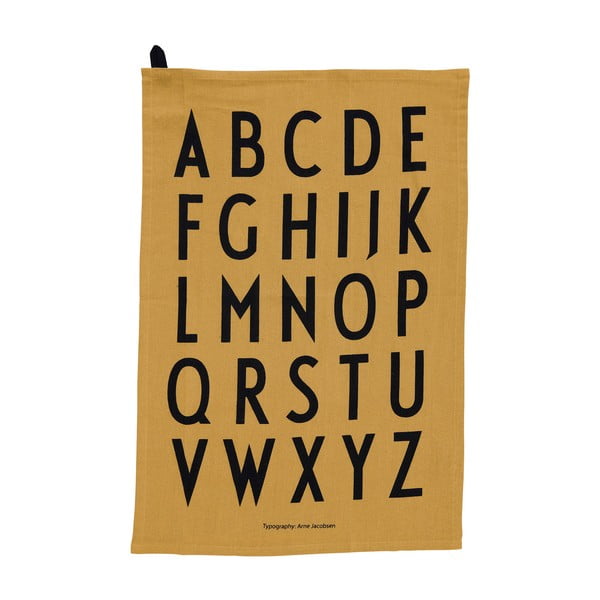 Rumena bombažna kuhinjska krpa Design Letter Alphabet, 40 x 60 cm