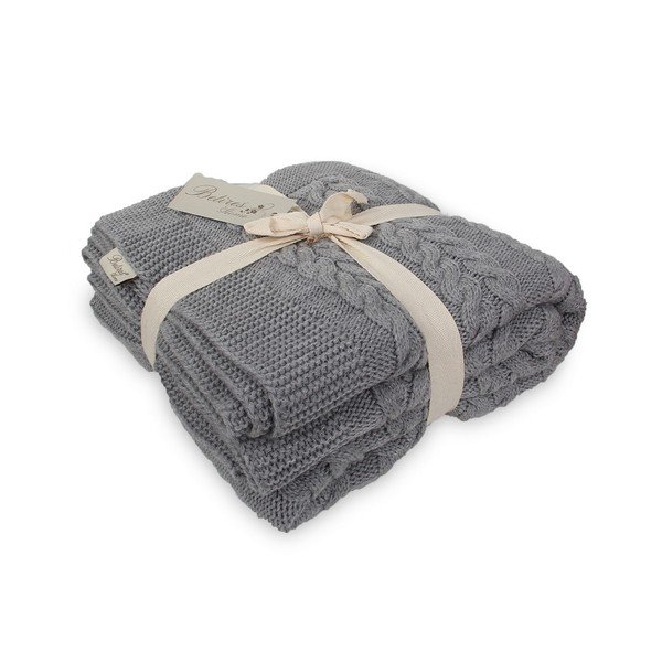 Tmavě šedý přehoz Tufalo, 130 x 170 cm-image-1