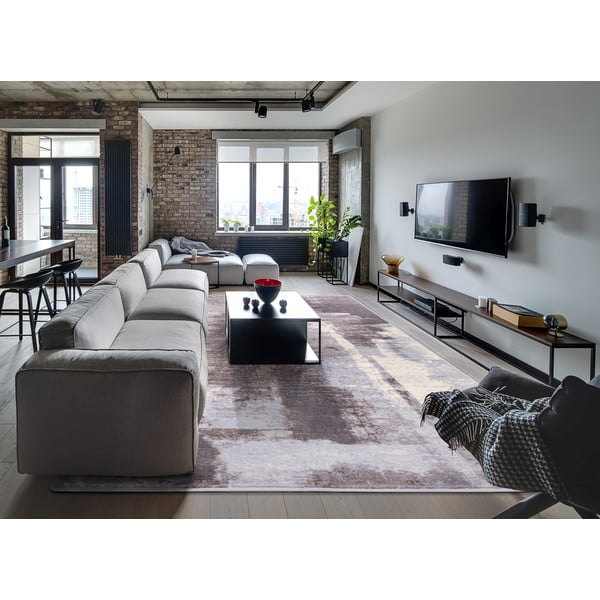 Siva volnena preproga 200x300 cm Mist – Agnella-image-1