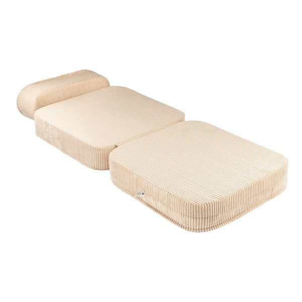 Svetlo rjav otroški fotelj iz rebrastega žameta Flip – Wigiwama-image-2