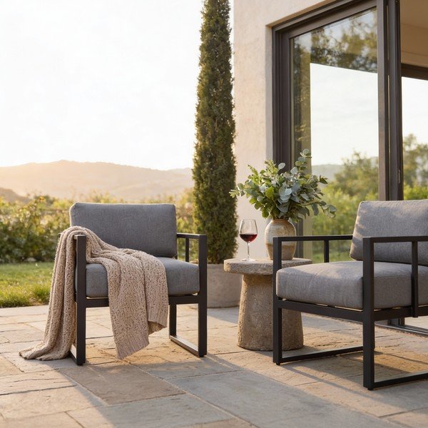 Grafitno siv vrtni fotelj Bonami Selection Bellisima-image-1