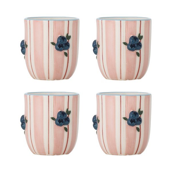 Rožnate keramične skodelice v kompletu za kapučino 4 ks 235 ml Carry – Bloomingville