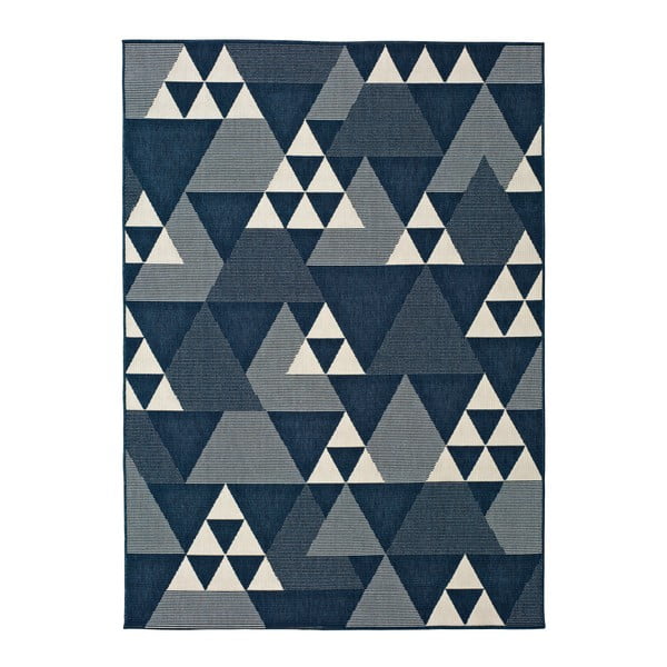 Modra zunanja preproga Universal Clhoe Triangles, 80 x 150 cm