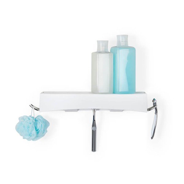 Bela stenska samolepilna polica Compactor Clever Flip Shower Shelf-image-4