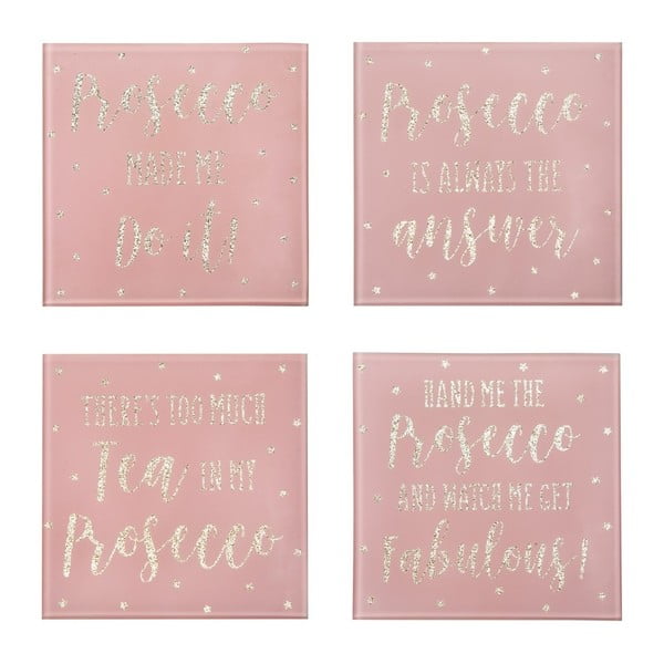 Komplet 4 roza podstavkov Sass & Belle Prosseco