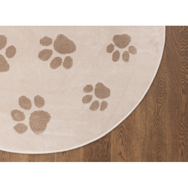 Bež otroška preproga ø120 cm Paws Light Beige – FD-image-3