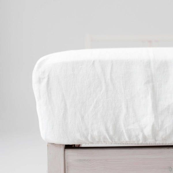 Bela napenjalna rjuha iz mešanice lana 200x200 cm – Linen Tales-image-3