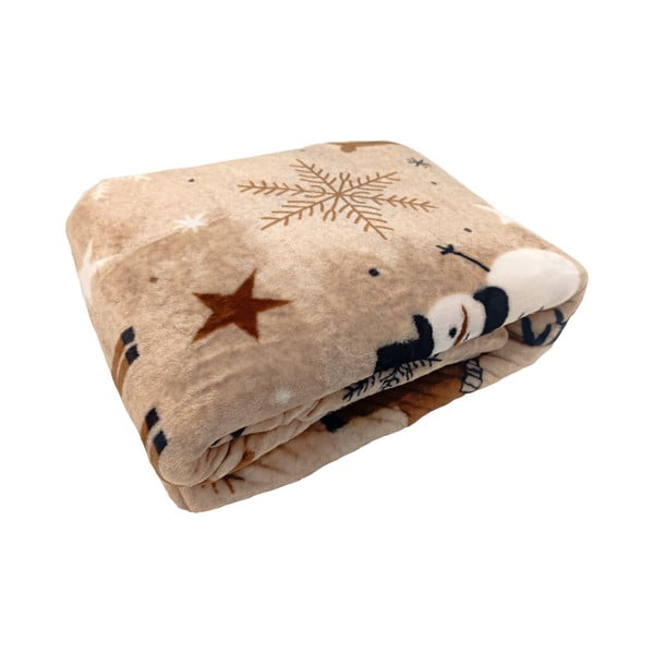 Rjava odeja z božičnim motivom iz mikropliša 150x200 cm Nordic Fairytale – My House-image-1