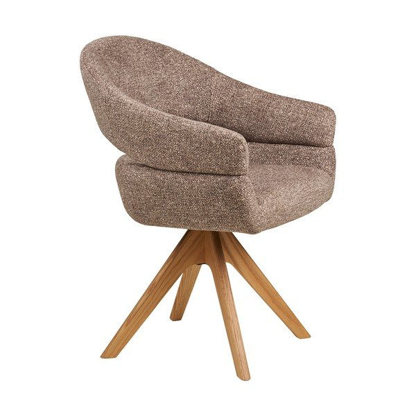 Rjav oblazinjen jedilni stol z nasloni za roke Dover – House Nordic-image-3