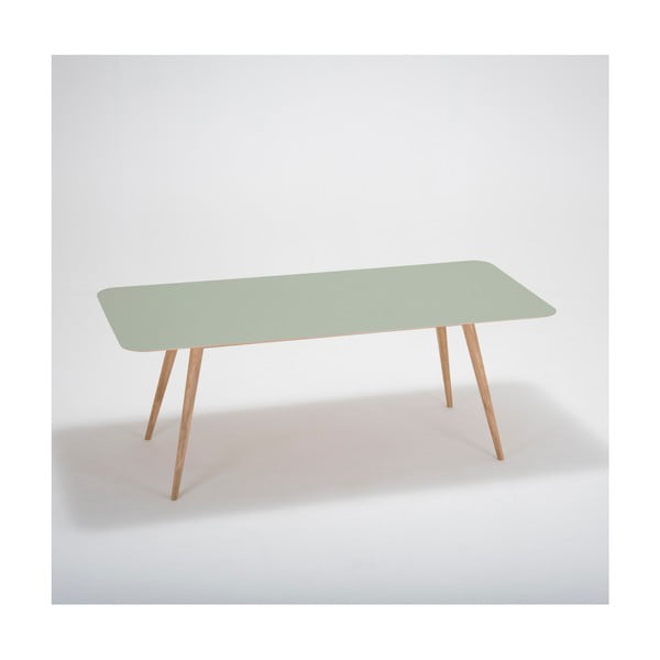 Jedilna miza iz masivnega hrasta z zelenim vrhom Gazzda Linn, 200 x 90 cm