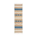 Ročno tkan tekač iz mešanice jute v naravni in modri barvi 60x230 cm Medina Jute – Flair Rugs