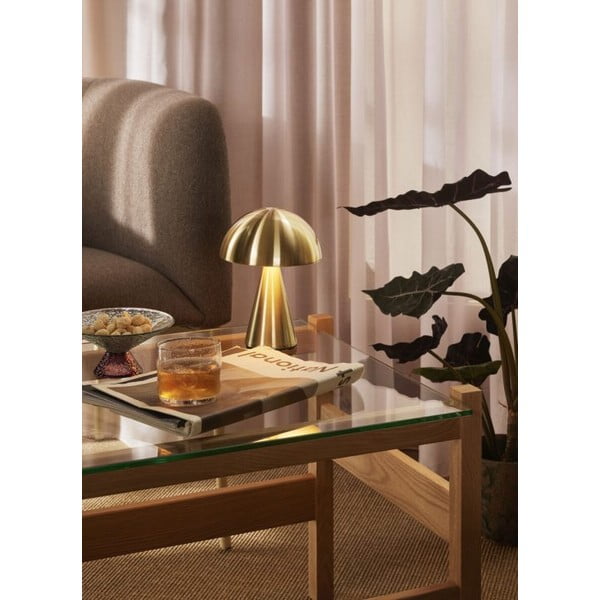 LED zatemnitvena namizna svetilka v zlati barvi (višina 20 cm) Mush – Hübsch-image-1