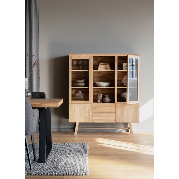 Vitrina iz hrastovega lesa  130x150 cm Brooklyn - Rowico-image-4