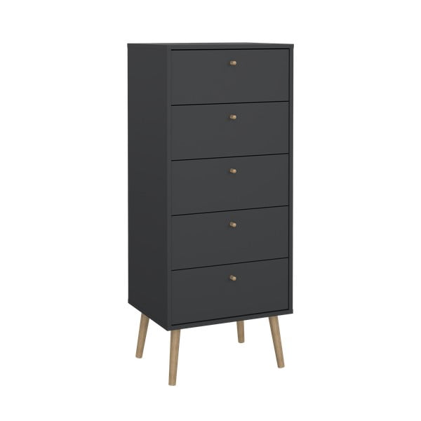 Antracitno siva visoka komoda 50x120 cm Bodo – Tvilum-image-2