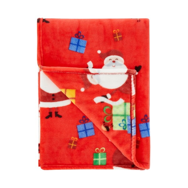 Rdeča otroška odeja 170x130 cm Santa's Christmas Presents - Catherine Lansfield
