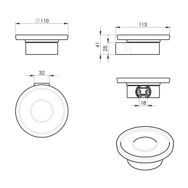 Bel/v zlati barvi steklen stenski podstavek za milo Gedy Pirenei – Sapho-image-1