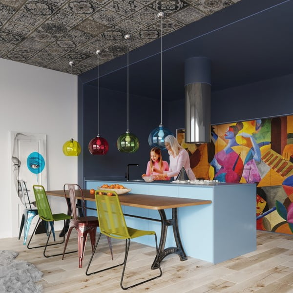 Bela viseča svetilka s steklenim senčnikom ø 30 cm Bilbao – Sollux-image-4