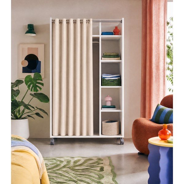 Bela/bež garderobna omara 100x160 cm Kit – Tvilum-image-3