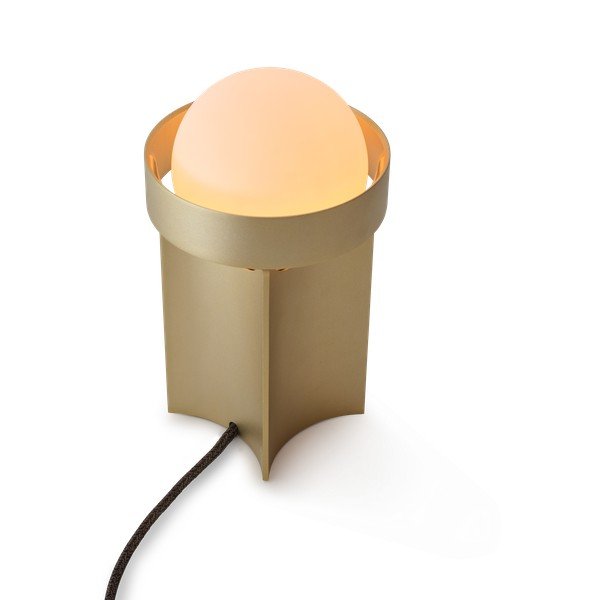 Zatemnitvena namizna svetilka v zlati barvi s steklenim senčilom (višina 22 cm) Loop – tala-image-2