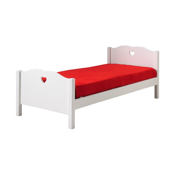 Bela otroška postelja Vipack Amori Heart, 90 x 200 cm