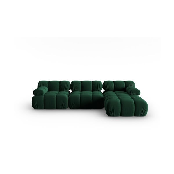 Zelena žametna sedežna garnitura 285 cm Bellis – Micadoni Home