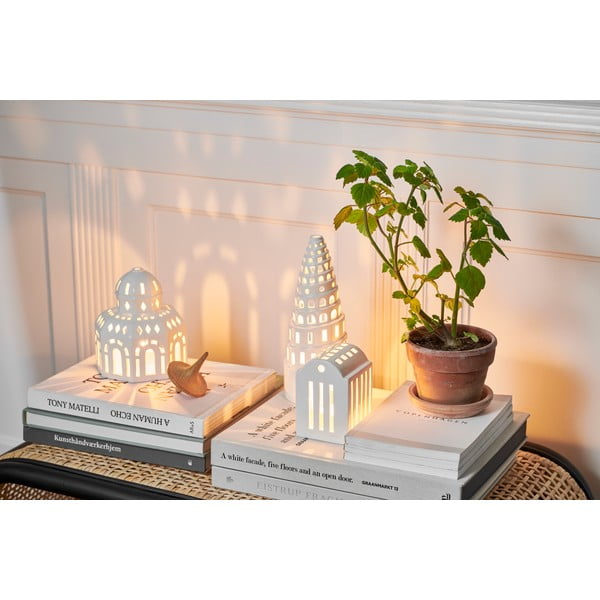 Beli keramični svečnik Kähler Design Urbania Lighthouse Smithy-image-1