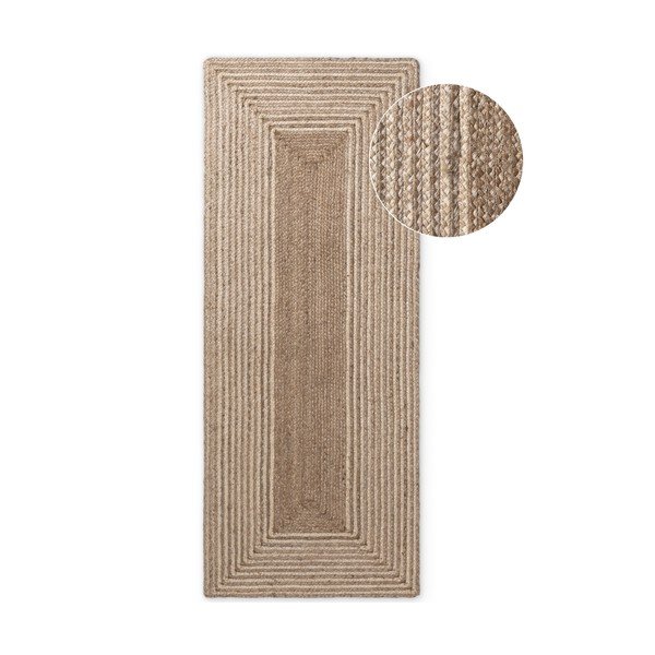 Obojestranski/ročno tkan tekač iz jute v svetli naravni barvi/v temni naravni barvi 80x300 cm Juno – Hanse Home