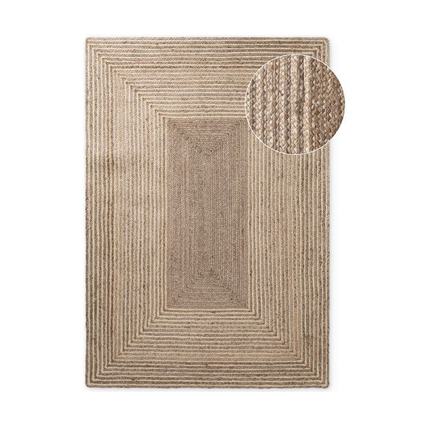 Obojestranska/ročno tkana preproga iz jute v svetli naravni barvi/v temni naravni barvi 120x170 cm Juno – Hanse Home