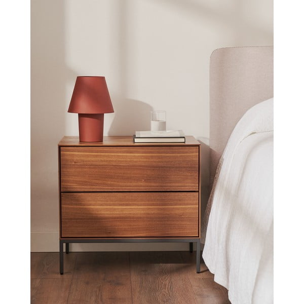 Nočna omarica v orehovem dekorju Vedrana – Kave Home-image-1