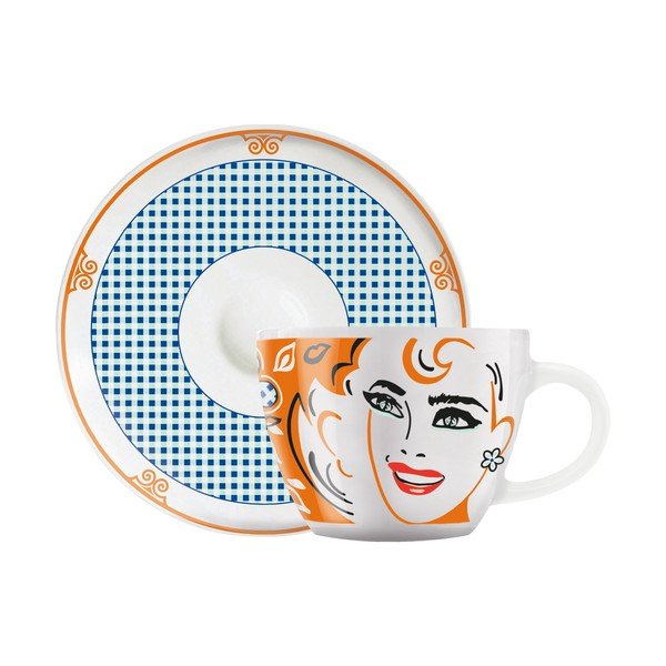 Komplet porcelanaste skodelice in krožnika za espresso Ritzenhoff Michal Shalev, 8 cl
