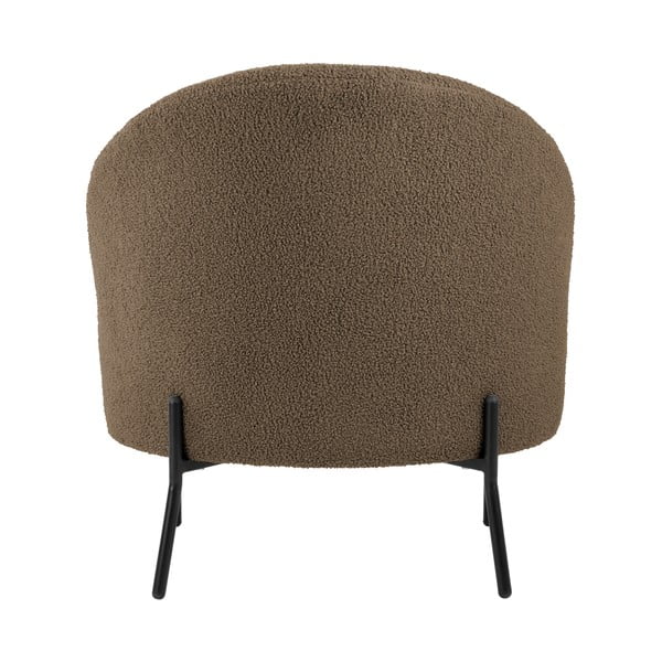 Sivo-rjav fotelj iz tkanine bouclé Noble – Leitmotiv-image-4
