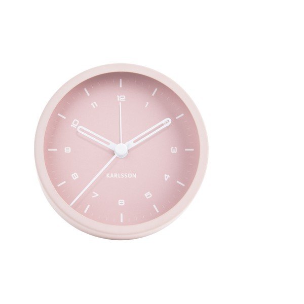 Svetlo rožnata budilka Karlsson Tinge, ø 9 cm-image-1