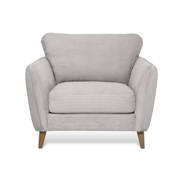 Svetlo siv fotelj iz rebrastega žameta Paris – Scandic-image-2