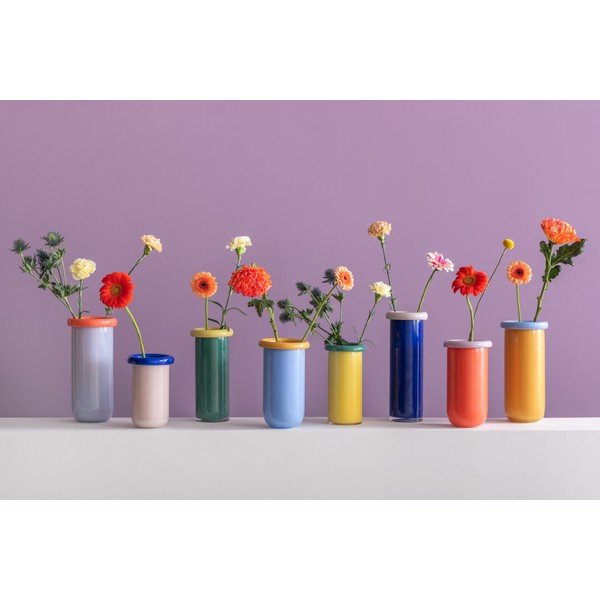 Modra steklena vaza (višina 25 cm) Plegado  – PT LIVING-image-2