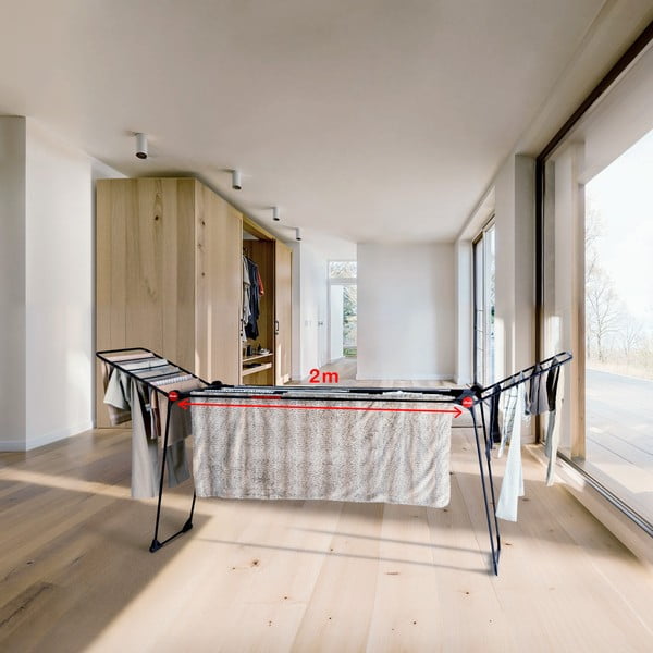 Črno stojalo za sušenje perila Infinity Flex 30m – Vileda-image-1