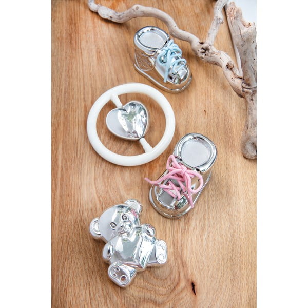 Kovinska škatlica za prvi mlečni zob v sijajno srebrni barvi 6x4x4 cm Shoe  – Zilverstad-image-2