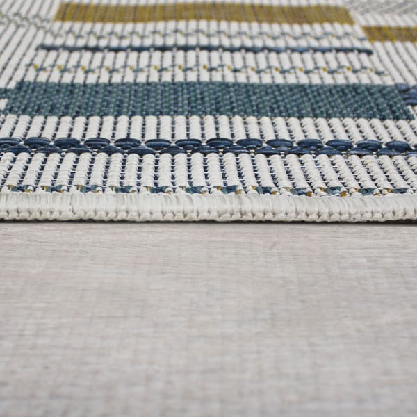 Rumeno-modra notranja in zunanja preproga 160x230 cm Rosco Geo – Flair Rugs-image-4