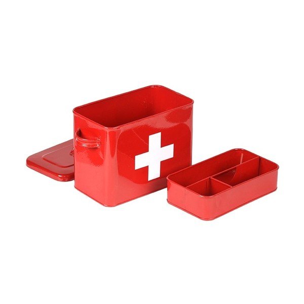 Rdeča kovinska medicinska škatla LABEL51 Firt Aid-image-3