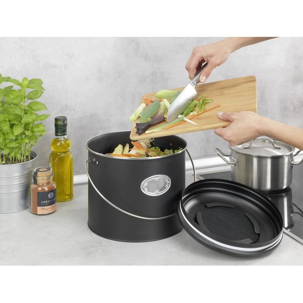 Črn koš za biološke odpadke 6 l Nero – Wenko-image-2