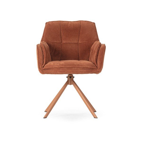 Oblazinjeni jedilni stoli v kompletu 2 ks v barvi terakote Keiko – Marckeric-image-2