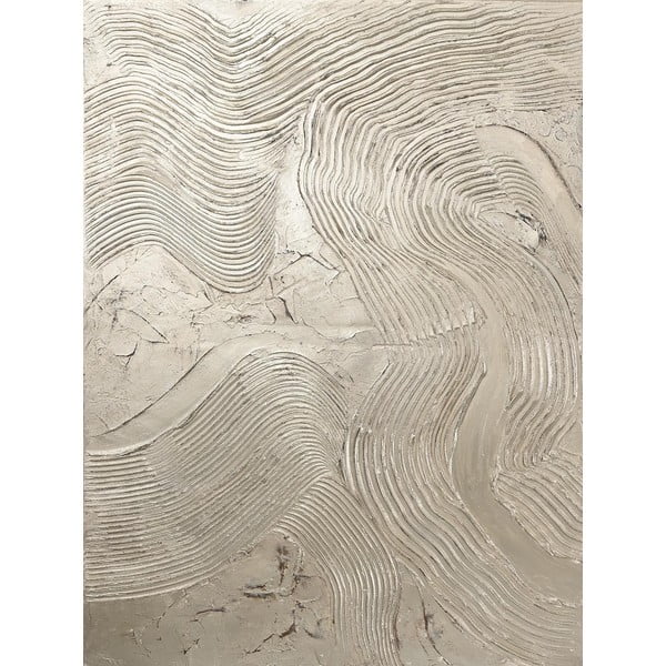 Ročno naslikana slika 88x118 cm Metallic Silver – Malerifabrikken