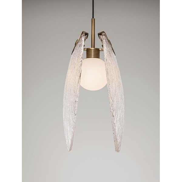 Medeninasta jeklena LED viseča svetilka s steklenim senčilom Shelina – Nova Luce-image-3