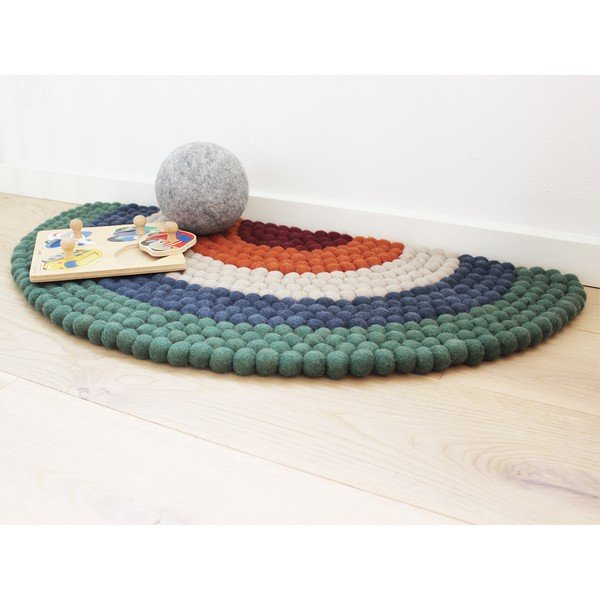 Otroška preproga iz volnenih kroglic Wooldot Ball Rugs Rainbow Green -image-2