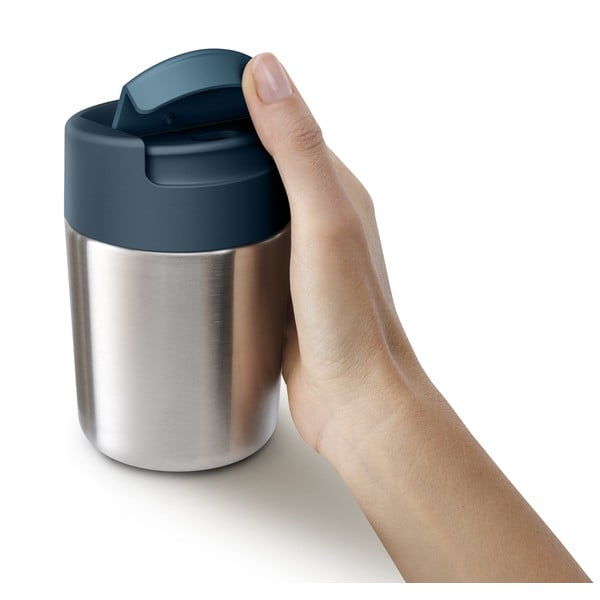 Temno moder/srebrn lonček to go 340 ml Sipp – Joseph Joseph-image-4