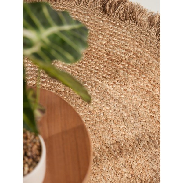 Obojestranska/ročno tkana okrogla preproga iz jute v naravni barvi ø 200 cm Nuru – Hanse Home-image-4