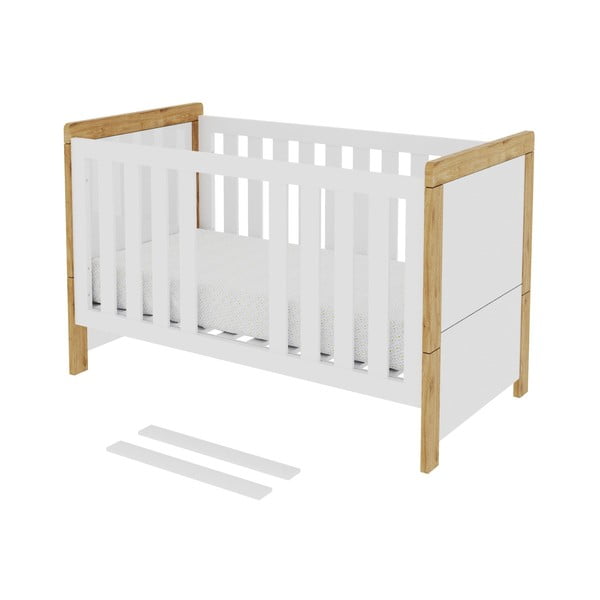 Bela nastavljiva otroška postelja Pinio Oakie, 70 x 140 cm-image-2